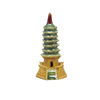 Green / Beige Pagoda 2.75"H