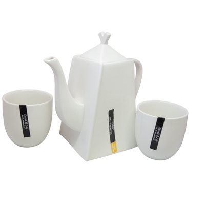 Origami TeaPot - 2 White Cups